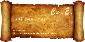 Csépes Ervin névjegykártya