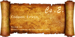 Csépes Ervin névjegykártya