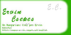 ervin csepes business card